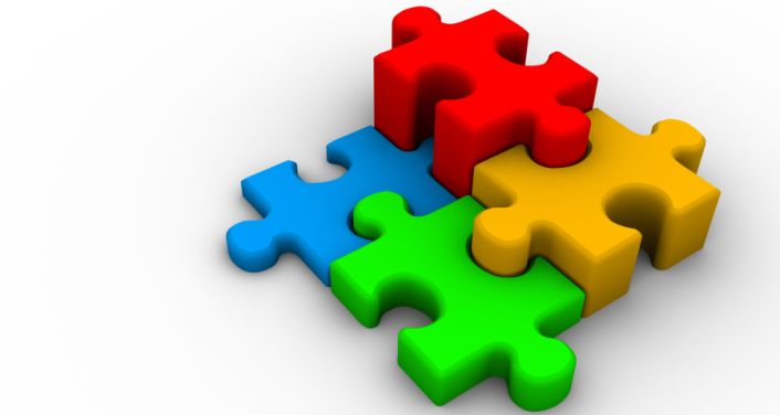 puzzle pieces in primary colors representing autism